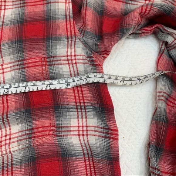 𝅺american Eagle♥️Amazingly Soft Boyfriend Shirt Red Plaid Sz Xs - Picture 7 of 9